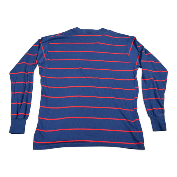 Vintage Towncraft Shirt Adult LARGE Blue Red Striped Penneys Penn Prest 60s - Picture 3 of 6